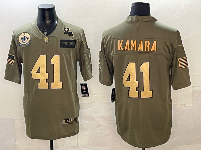 Men 2025 New Orleans Saints #41 Kamara Gold Nike Limited NFL Jersey style 023